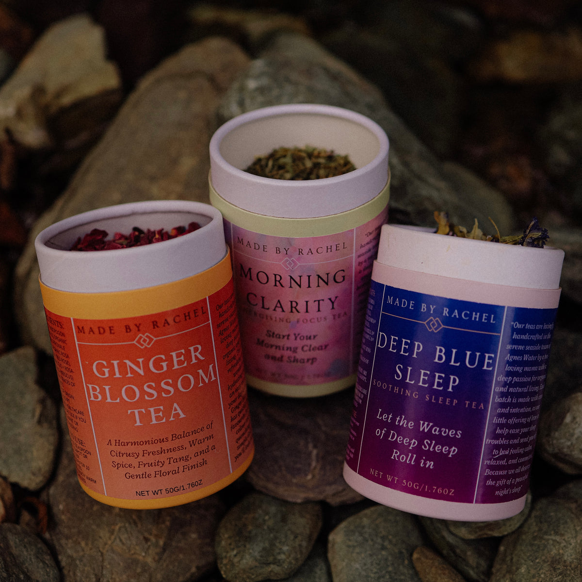 Rachel Tea Time Organic Tea Trio | All-Day Wellness Herbal Tea Collection | Rise, Rest ...